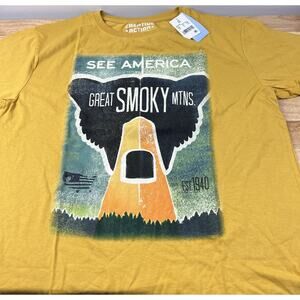 Women's Yellow Smoky Mountains Short Sleeve Graphic T-Shirt - Size XS - NWT